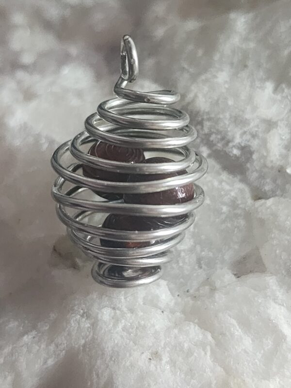 Cage Nephtys avec perles en pierres naturelles – Image 3