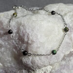 Bracelet Nout argenté en pierres naturelles