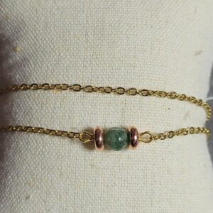 Bracelet Amandine doré en pierres naturelles