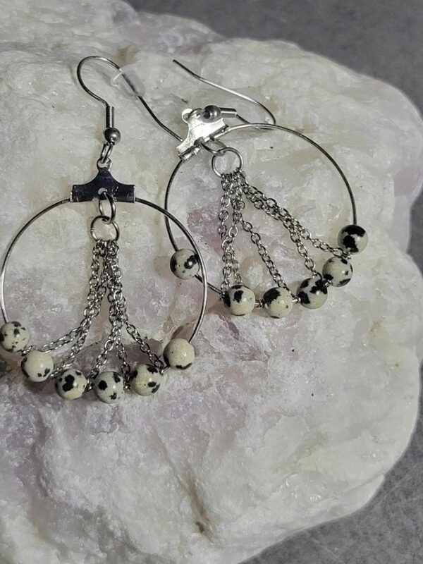 Boucle lotus Argenté en pierres naturelles – Image 4